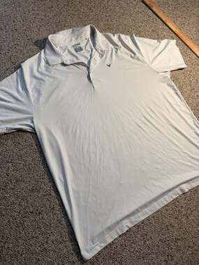 Callaway Opti-Dri Men's XL Swing Tech White Micro-Geometric Print Golf Polo